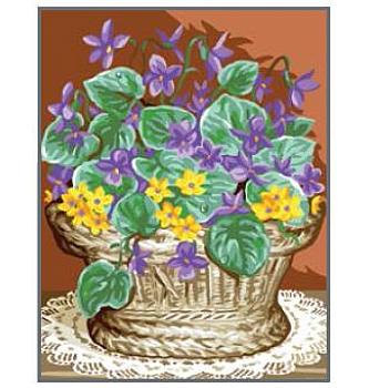 Gobelin Košara z vijolicami | 30x22cm