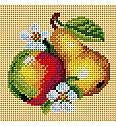 Gobelin Hruška in jabolko | 15x15cm