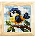 Gobelin set Ptiček na veji | 12,5x12,5cm
