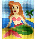 Gobelin set Morska deklica | 17 x 20,5 cm