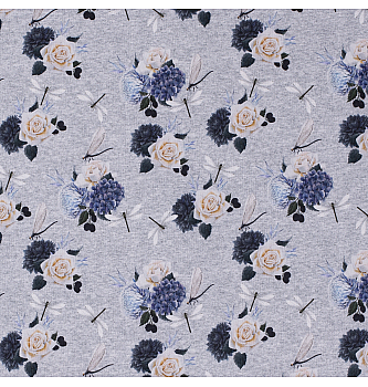 Jersey Vilin konjic među cvijećem | siva | digitalni tisak | 95%CO / 5%EL