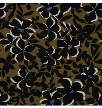 Jersey Cvijele i lišće | senf | 95%CO / 5%EL