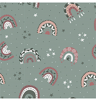 Jersey Čarobne duge | menta | 95%CO / 5%EL