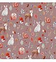 Jersey Šumske Životinje | stara roza | digitalni tisak | 95%CO / 5%LY