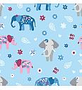 Jersey Šareni slonovi | svijetlo modra | 95%CO / 5%EL