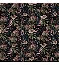 Deko pamuk Cvjetna džungla | crna | digitalni tisak | 100%CO