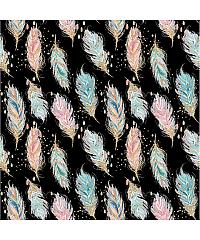 Verhees GOTS felpa čupavljena Perje | crna | digitalni tisak  |  95%CO / 5%EL 08433.008