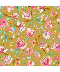 Verhees Felpa Cvijeće | oker | digitalni tisak | 95%CO / 5%EL 07788.008