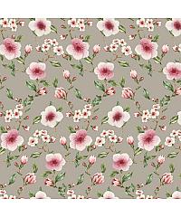 Verhees GOTS felpa Trešjini cvjetovi | smeđa | digitalni tisak | 95%CO / 5%EL 08178.001