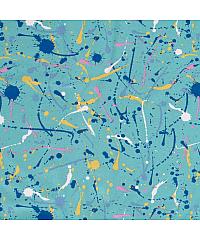 Nooteboom Felpa Apstraktna slika | petrolej | 92%CO / 8%EL 19638.024