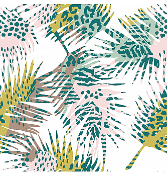 Jersey Lišće s uzorkom | petrolej | 95%CO / 5%EL