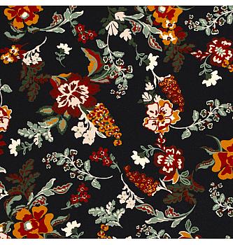 Jersey Cvijeće | crna | digitalni tisak | 95%CO / 5%EL