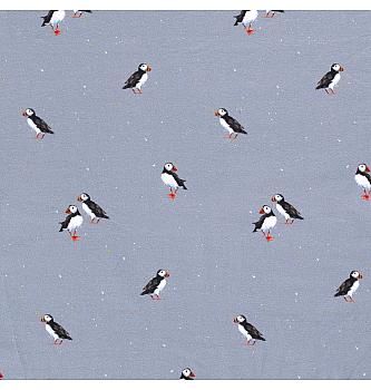 GOTS Jersey Puffins | sivoplava | digitalni tisak | 95%CO / 5%EL