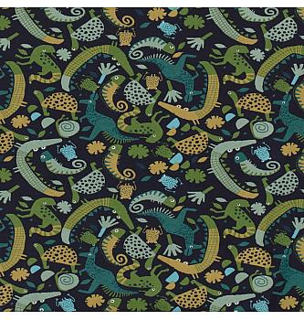 Jersey Krokodili s prijateljima | tamnoplava | 95%CO / 5%EL