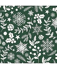 Mutsaers Popelin Božićne grane | metalik | zelena/bijela | 100%CO 5389.0827