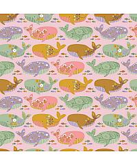 Verhees GOTS Popelin Šareni kitovi | svjetloroza | 100%CO 09511.007