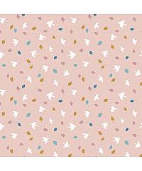 Verhees Popelin Male ptice | puder roza | 100%CO 09740.004