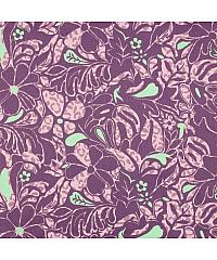 Verhees Pamučni saten Cvjetno | tanji | ljubičasta | 100%CO 05203.002