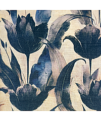 KH Group Viskoza s lanom Crni tulipan | digitalni tisak | 58%VI / 42%LI S2301-3682