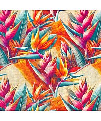 KH Group Viskoza s lanom Tropsko | digitalni tisak | natur | 58%VI / 42%LI S2304-3681