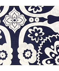 KH Group Viskoza s lanom Cvjetna fantazija | tamnoplava | 55%VI / 45%LI S2396-3685