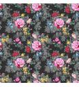 Deko pamuk Buket cvijeća | crna | digitalni tisak | 100%CO