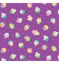 Patchwork tkanina Daydream cupcakes lilac | 110cm