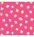 Patchwork tkanina Daydream cupcakes pink | 110cm