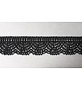 Heklana čipka | pamuk | crna | 44 mm