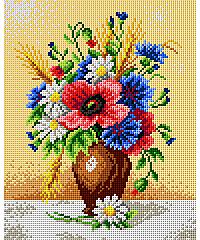 ORCHIDEA Goblen Poljsko cvijeće u vazi | 24x30 cm 1863H