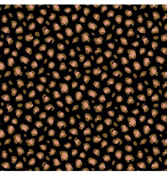 Popelin Leopard | crna | 100%CO