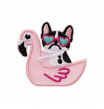 Prišivak psić i flamingo
