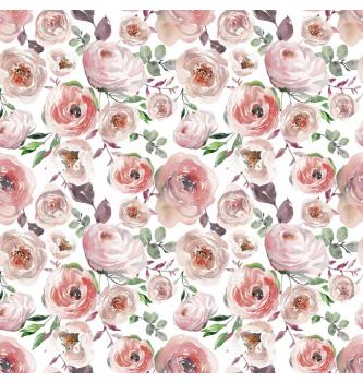Jersey Rascvale ruže | bijela | digitalni tisak | 95%CO / 5%EL