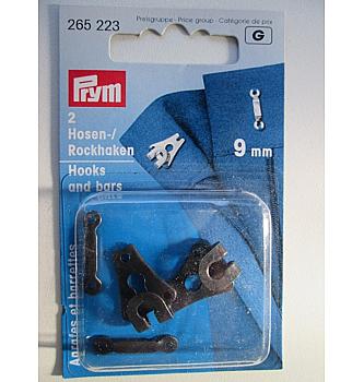 Kopče za hlače | metalne | crne | 9mm