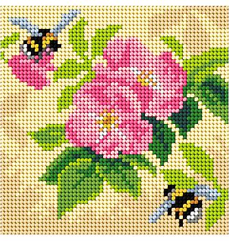 Goblen Bumbari i ruže | 15x15cm