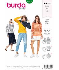 BURDA Kroj Športski pulover u tri varijante 6315