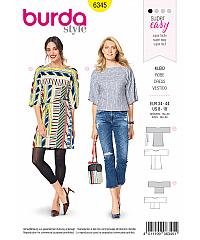 BURDA Kroj Tunika i bluza ravnih linija 6345