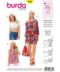 BURDA Kroj Haljina, bluza i top u Carmen stilu 6684