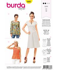 BURDA Kroj Haljina i bluza visokog struka 6685