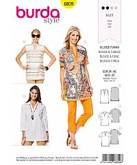 BURDA Kroj Bluza i tunika sa vratnim obrubom 6809