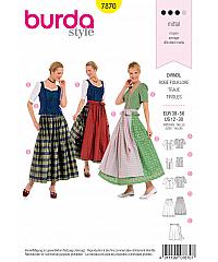 BURDA Kroj Folklorna nošnja Dirndl 7870