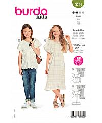 BURDA Kroj Bluza i haljina za djevojčice 9244