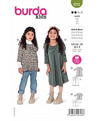 BURDA Kroj Haljinica za djevojčice i bluza s ukrasnom mašnom 9252