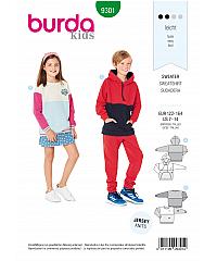 BURDA Kroj Dječji sportski pulover 9301