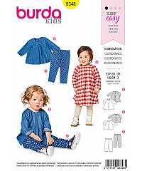 BURDA Kroj Komplet za najmlađe - hlače, haljinica i bluza 9348