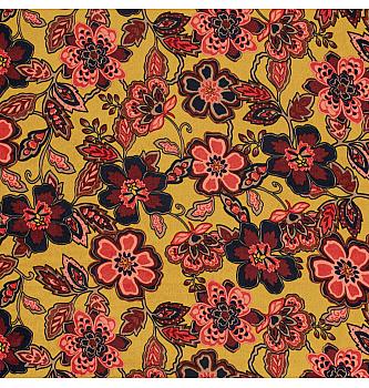 Saten Velvet Cvjetni | oker | 100%PL
