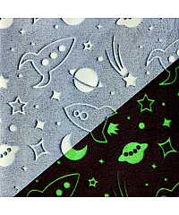 KH Group Mikroflis Glow In The Dark | Svemir | siva | 100%PL S2449-3706