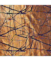 Ltex Šifon Lamé Apstraktno | bakrena/tamnoplava | 100%PL 80013.090