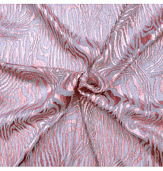 Plisirana mrežica Lamé zebra | roza zlato | 100%PL