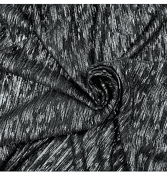 Plisirana mrežica Lamé crte | crna/srebrna/plava | 97%PL / 3%EL